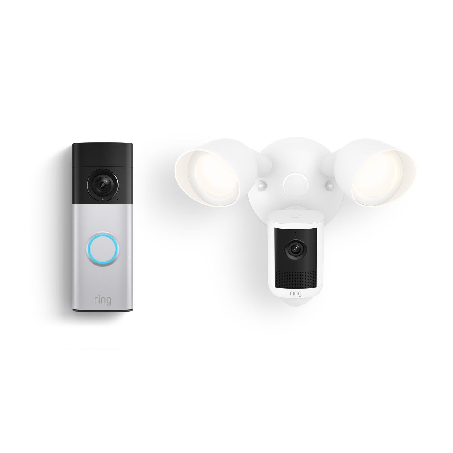 Battery Doorbell Plus (Newest Model) + Floodlight Cam, Wired (Newest Model)