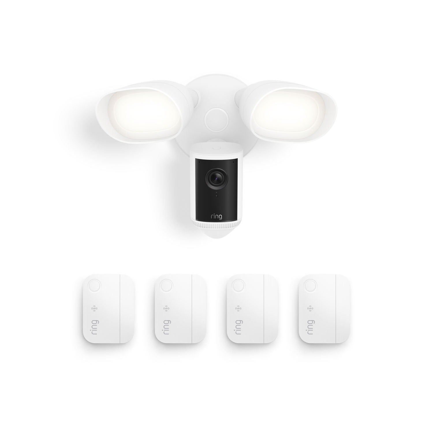 Floodlight Cam Pro (Newest Model) + 4 Window and Door Sensors (Newest Model)