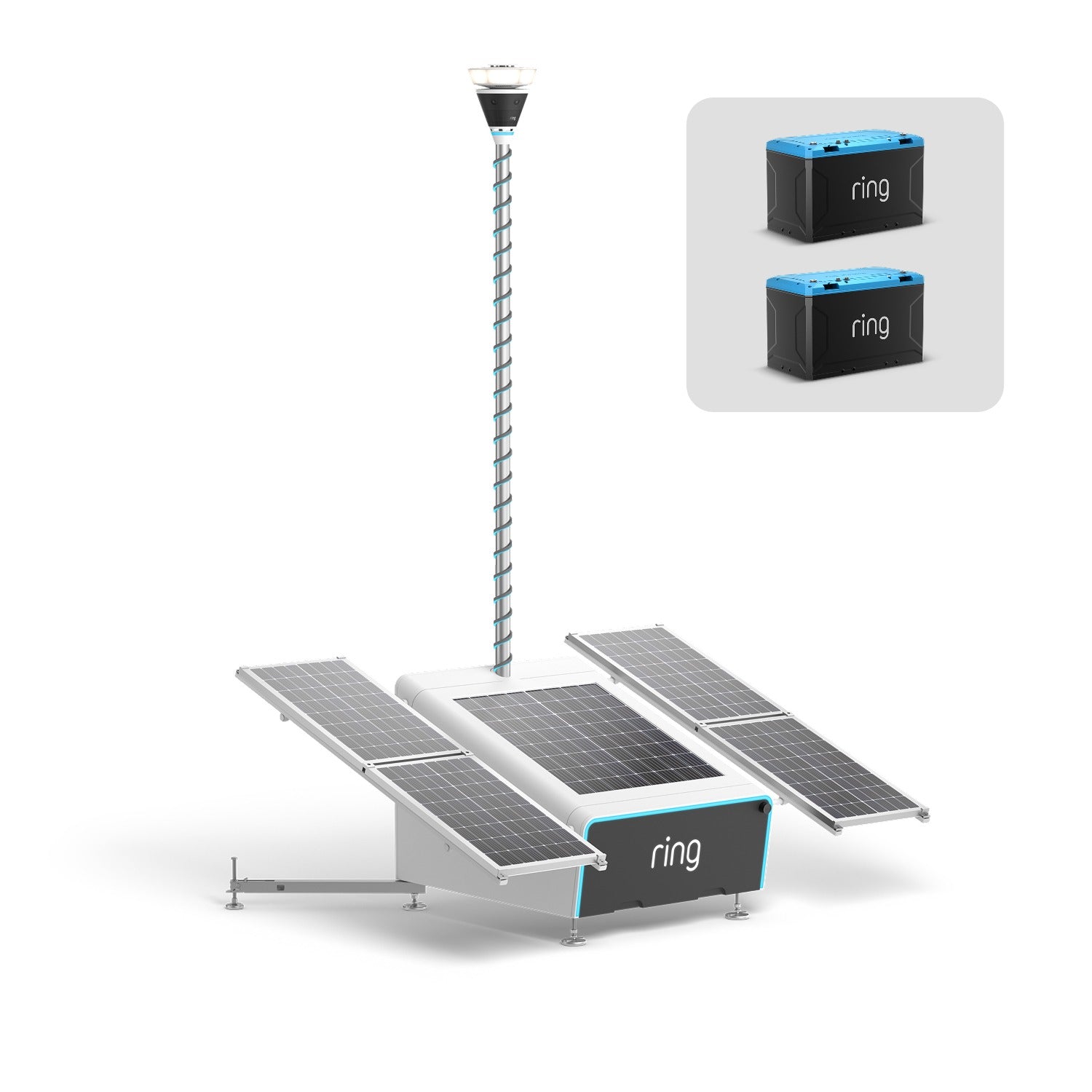 Ring Mobile Security Tower with iLOQ - Solar Panel Kit + 2x Battery
