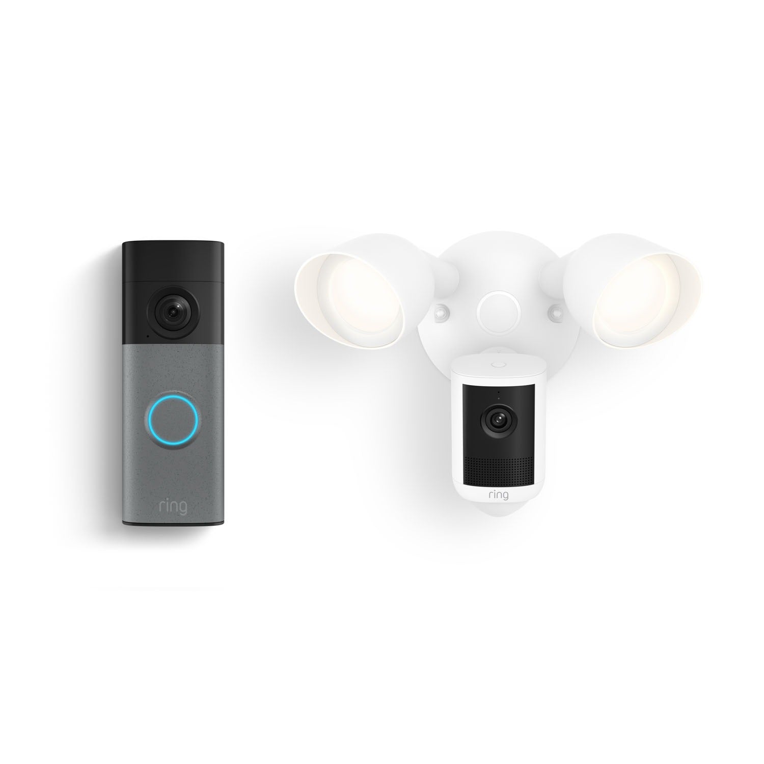 Battery Doorbell (Newest Model) + Floodlight Cam, Wired (Newest Model)