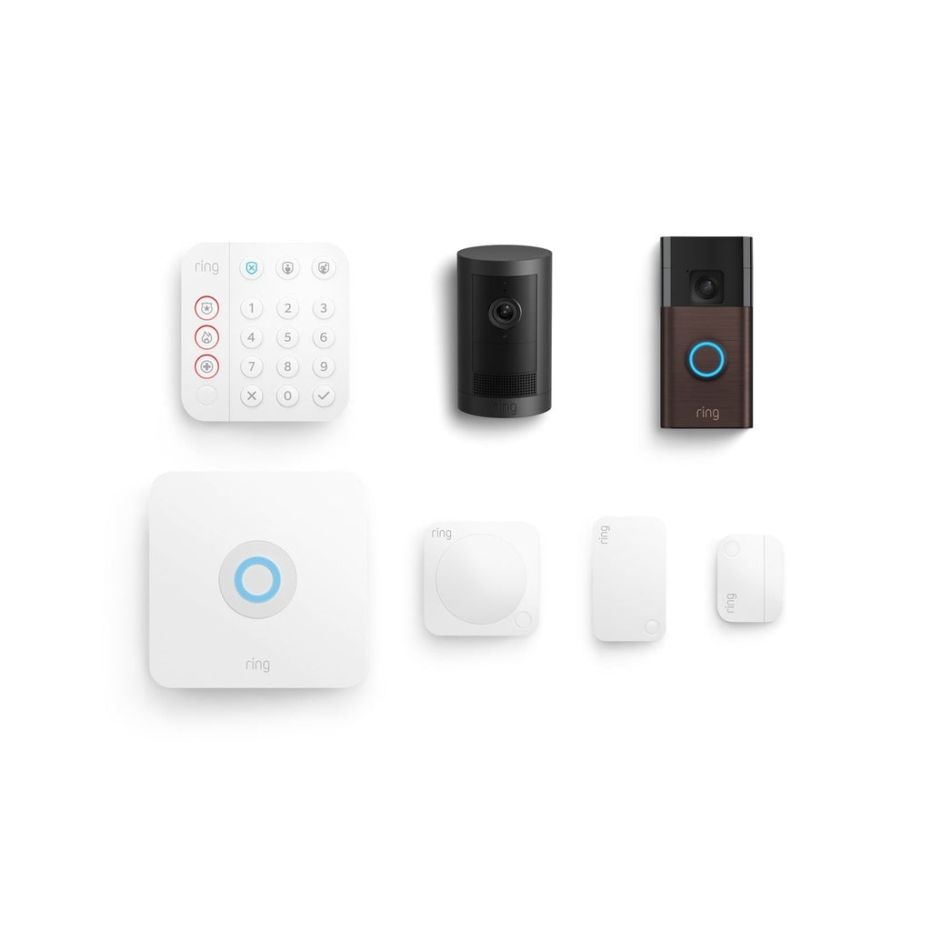 Whole Home Basic Kit (Outdoor Cam Plus Battery + Battery Doorbell + Alarm Security Kit, 5-Piece)