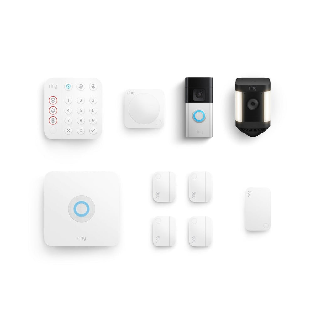 Whole Home Enhanced Kit (Battery Doorbell Plus + Spotlight Cam Plus Battery + Alarm Security Kit, 8-Piece)