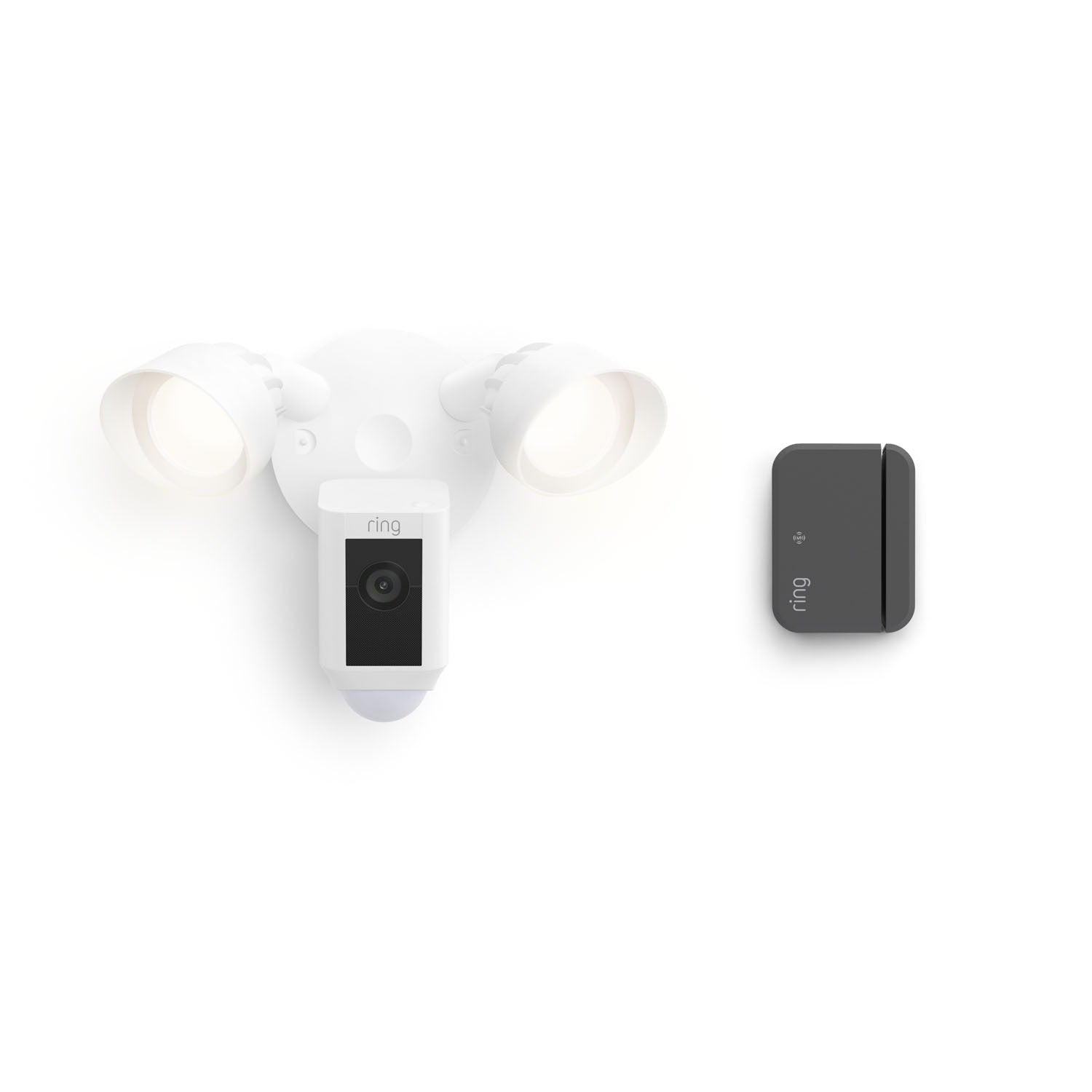 Floodlight Cam Plus, Wired + Outside Door Sensor (Newest Model)