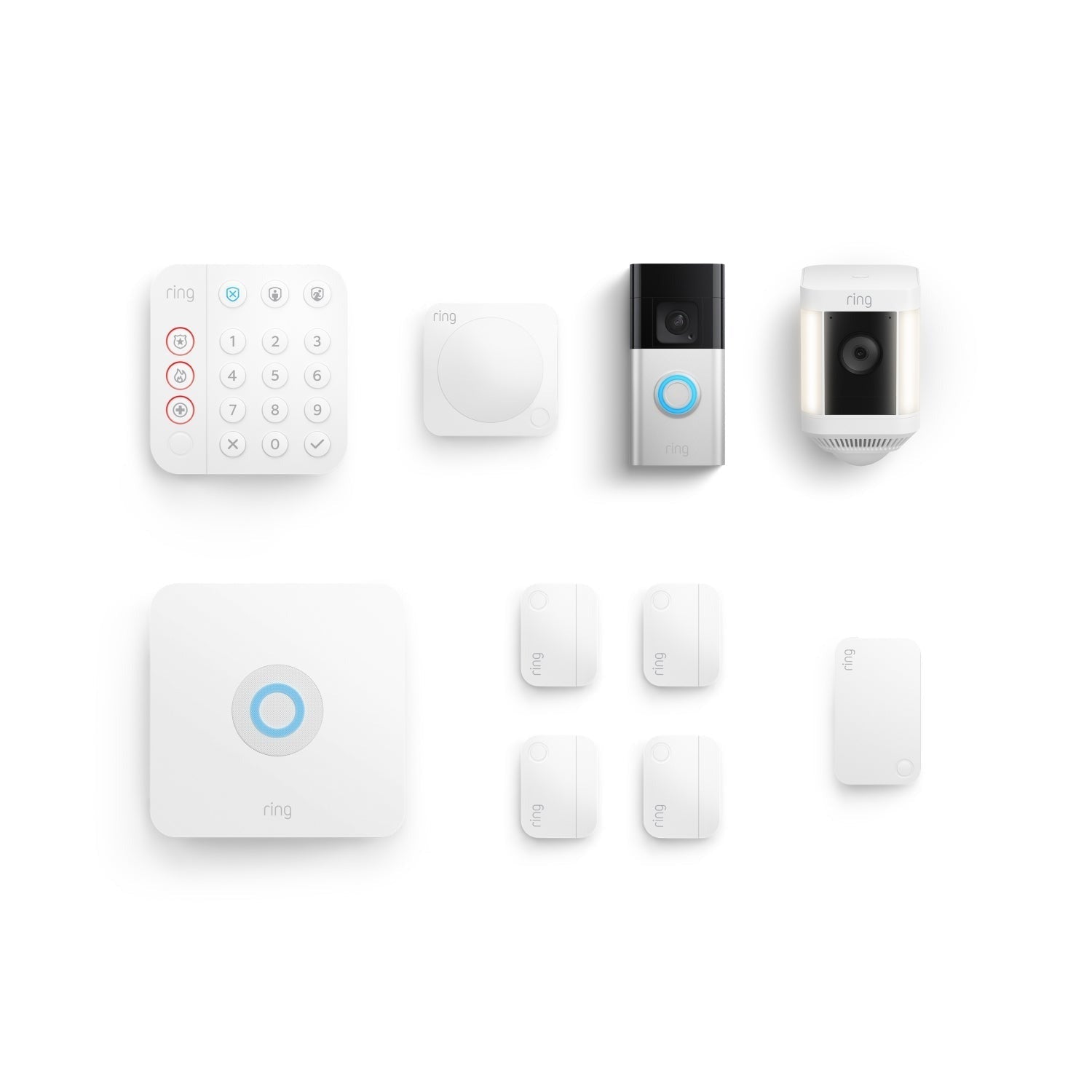 Whole Home Enhanced Kit (Battery Doorbell Plus + Spotlight Cam Plus Battery + Alarm Security Kit, 8-Piece)