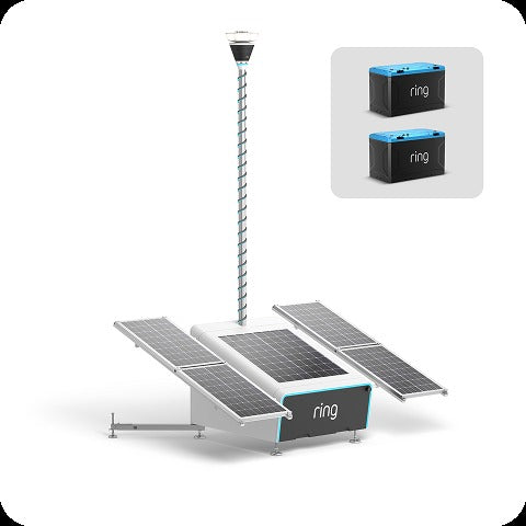 Ring Mobile Security Tower with iLOQ - Solar Panel Kit + 2x Battery